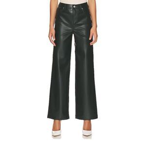 Blank NYC Faux Leather Franklin Rib Cage Straight Deep Olive Color Sz…